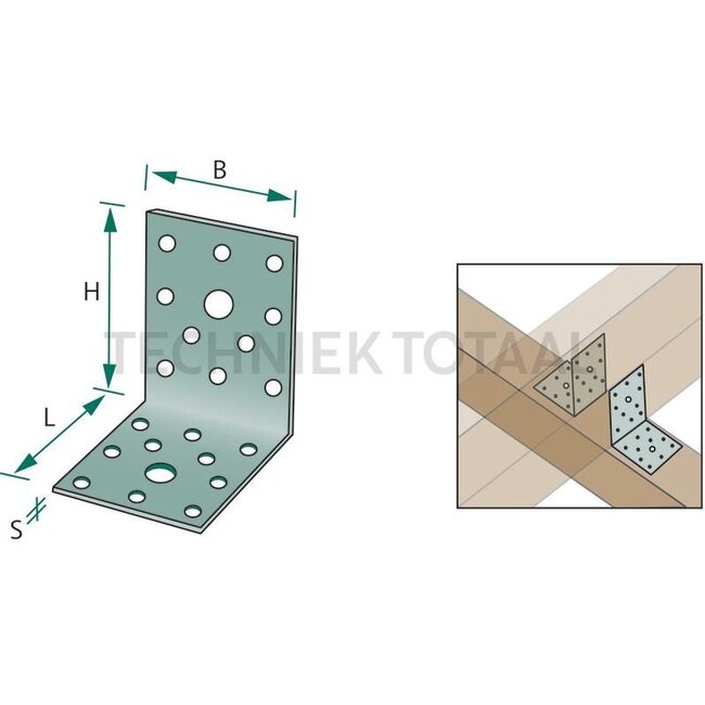 GRANIT Winkelanker 90°, 70 x 70 x 55 x 2,5 mm, Stahl