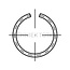 Snap ring for shafts DIN 7993 A, wire thickness 2,5 mm, as-Ø 38 mm