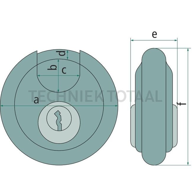 Discus hangslot 70 mm, beugel Ø 10 mm, beugelbreedte 19,5 mm