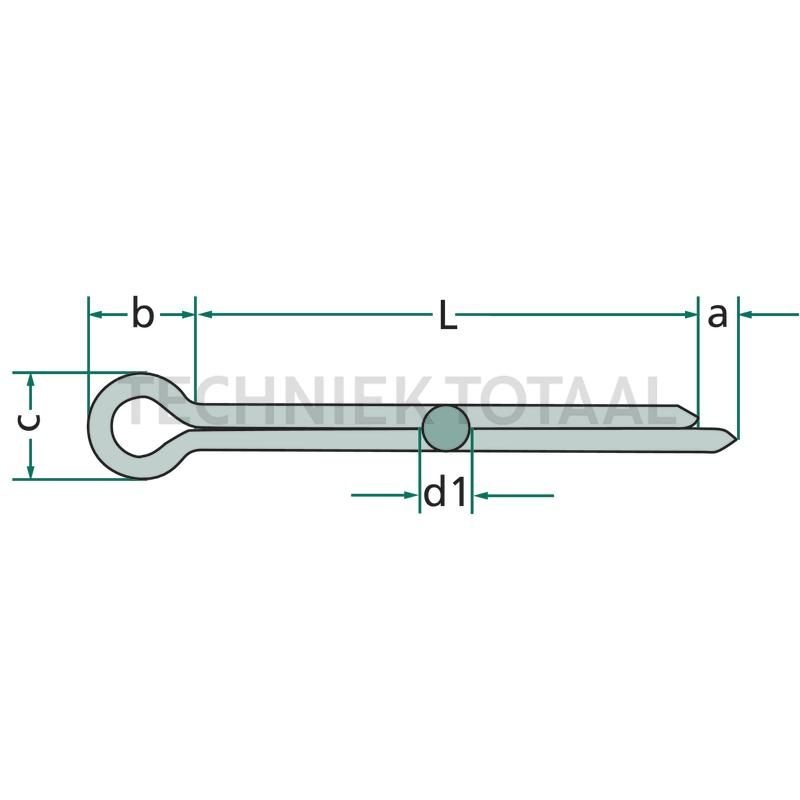 Splitpennen staal Ø 3,2 x 40 mm DIN 94 - 10 stuks, foto 3 van 4