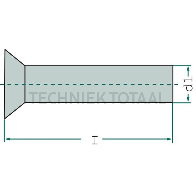 GRANIT Rivets countersunk head 6 x 14 mm, DIN 661, steel - 132 pieces