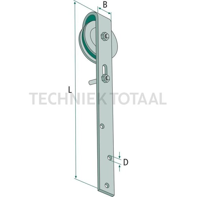 Reserve schuifdeurrol Ø 160 mm, 175 kg, zonder beugel, los