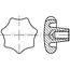 GRANIT Star button DIN 6336 M10, Ø 50 mm, with threaded bush