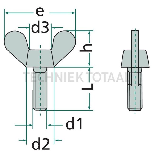 GRANIT Wing bolt M6x30 DIN 316