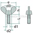 GRANIT Wing bolt M6 x 30 mm DIN 316 galvanized steel