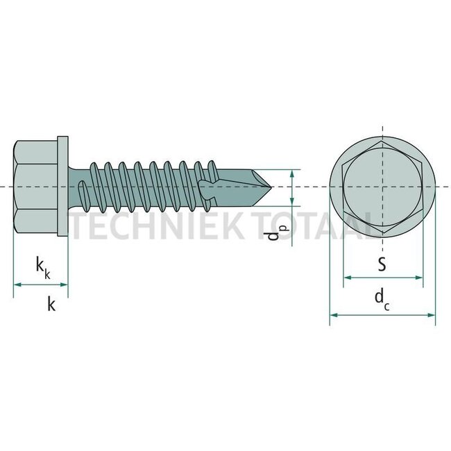 GRANIT Vis autoperceuse 5,5x19 DIN 7504 par 500 - 4877504021