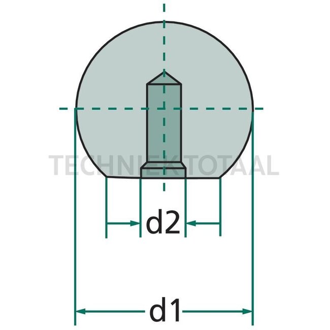 GRANIT Ball-shaped knob  - 485319 M08-32, SV | DIN: 319 | Ø D: 32 mm | Colour: Black | Thread: M8