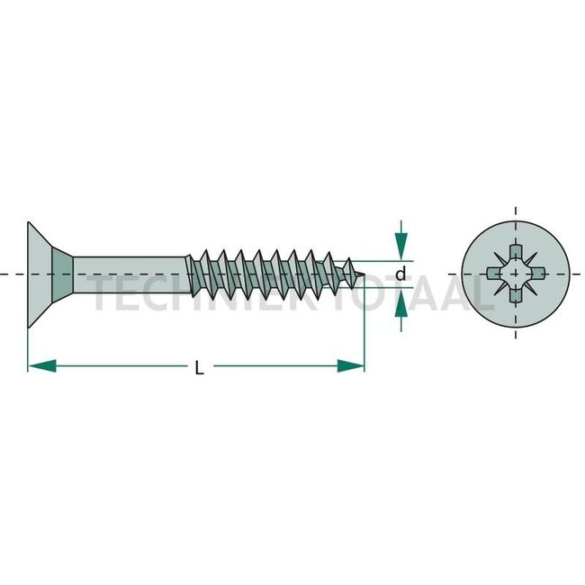 GRANIT Chipboard screw M3.5x16 DIN 7962 - 200 pcs.