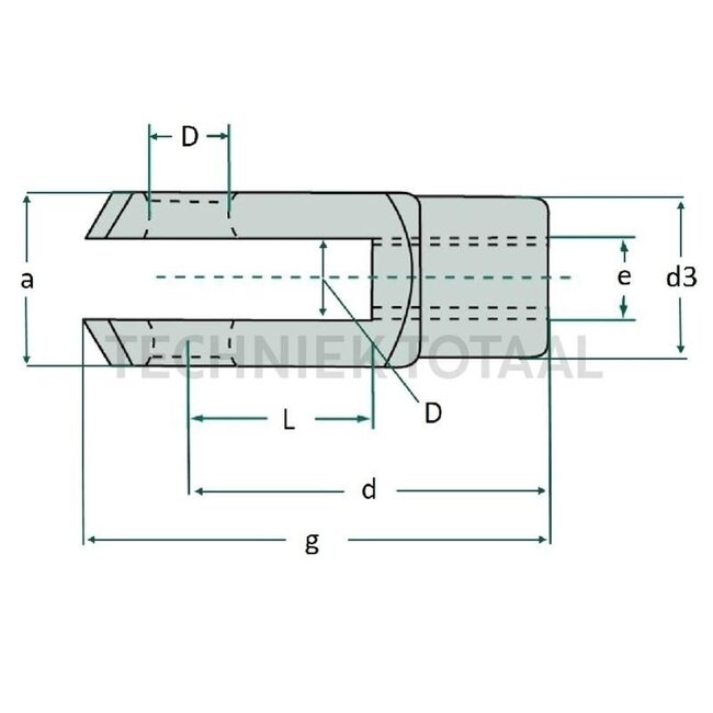 GRANIT Gabelkopf  - 48571752 G06X12 V, 50154296 | Ø D: 6 mm | Kartoninhalt: 10 | d3: 10 mm | DIN: 71752 | Gewinde: M6 | Güte: galvanisch verzinkt | Länge: 12 mm | d: 24 mm | g: 31 mm