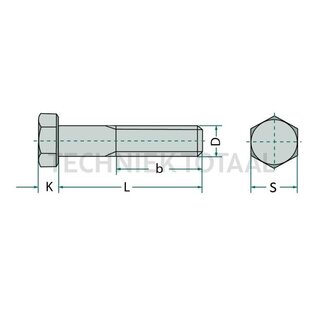 GRANIT Hexagon head bolt 1/4"x15.88 DIN 933