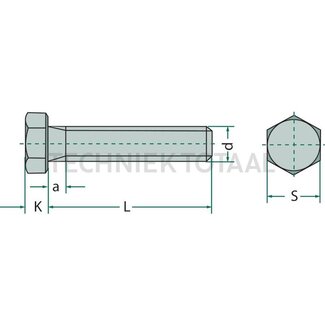 GRANIT Hexagon head bolt 3/4"x38.1 DIN 933