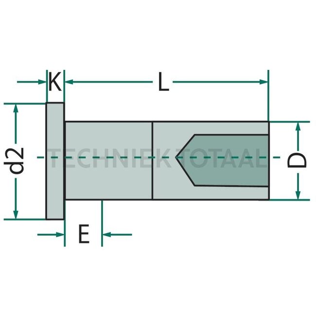 GRANIT Klinknagel koper 5 x 10 mm, DIN 7338-B - 100 stuks