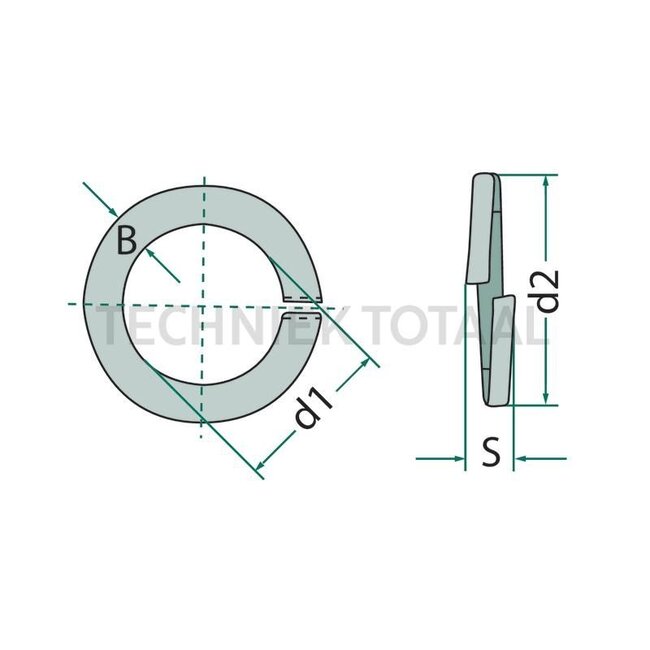 GRANIT Spring washers DIN 127 d1 14,2 mm, d2 24,1 mm, thickness 6,8 mm - 100 pieces