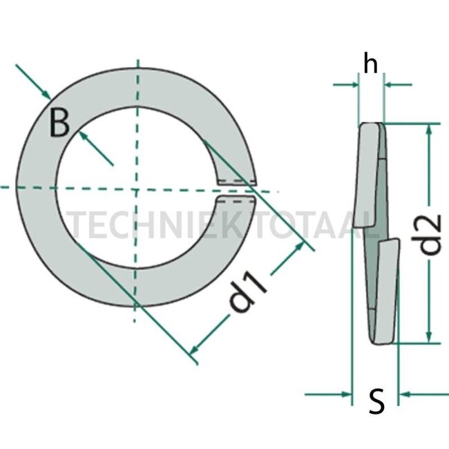 GRANIT Federringe DIN 127 d1 14,2 mm, d2 24,1 mm, Stärke 6,8 mm - 100 Stück