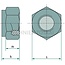 Borgmoer M6 x 1 mm DIN 982, sleutelmaat 10 mm, verzinkt - 100 stuks