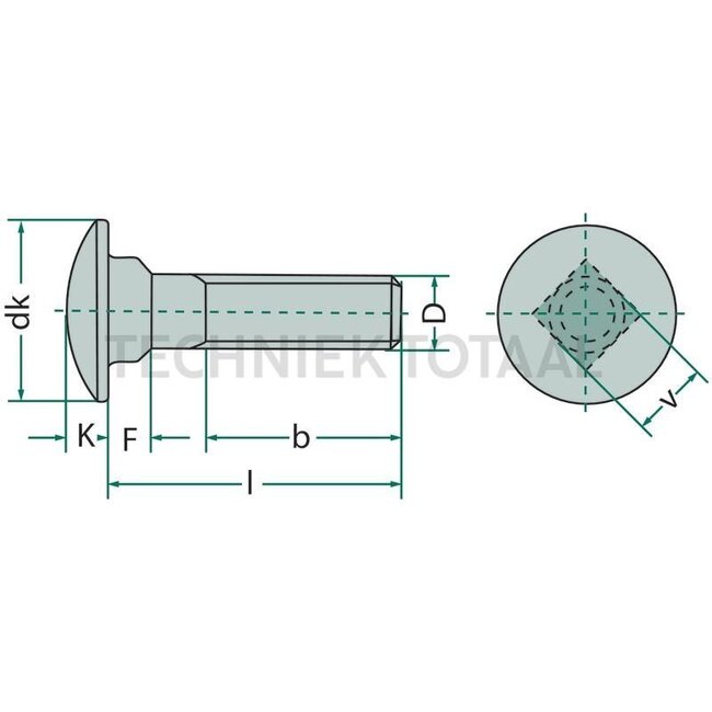 GRANIT Slotbouten M12 x 60 mm DIN 603, 8.8 verzinkt - 50 stuks