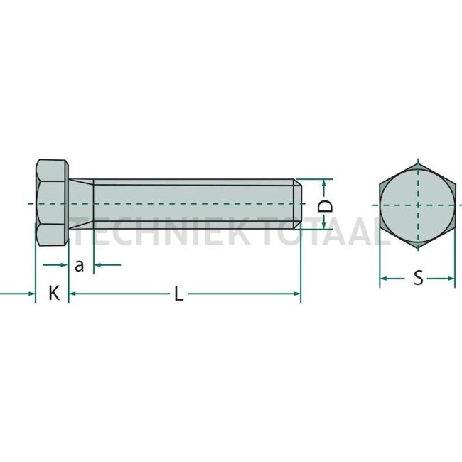 GRANIT Hexagon head bolt M12x70 Pack of 25 DIN 933 12x70 8.8V - 25 pcs.