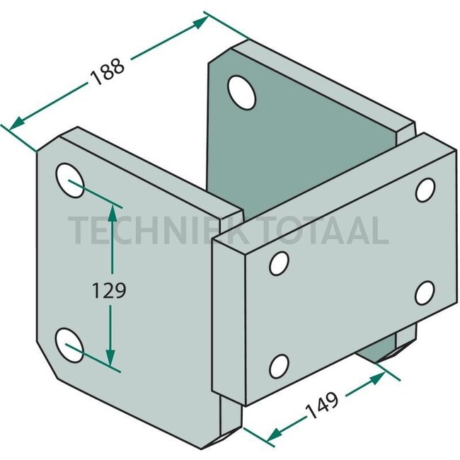 Scharmüller Adapterplatte Breite 188 mm, Lochbild 140 x 80 mm, M20