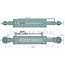 GRANIT Hydraulischer Oberlenker Eco-Line - 20010113 | Oberlenkertyp: hydraulisch | Bauart: Kugelgelenk / Kugelgelenk | A Kat.: 2 / 25,4 | B Kat.: 2 / 25,4 | F: 670 / 890 mm | Hub: 220 mm | Kolbenstangen-Ø D: 45 mm | Zylinder-Ø innen E: 90 mm | G: 51 mm | Zugkraf
