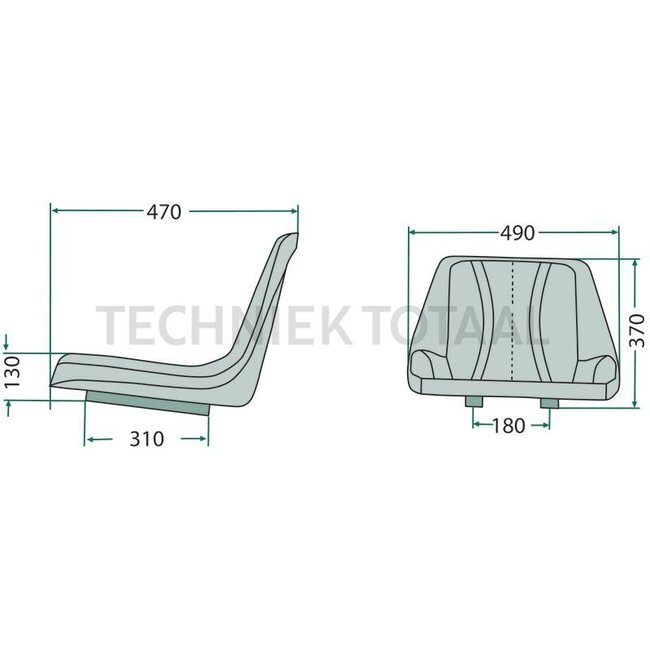GRANIT Sitz - 24000033 | passend für: Gabelstapler, Erntemaschinen, u.a. | Technische Daten: • mit Längsverstellung 250 mm, • Führung 180 mm | Polsterart: PVC | Sitzbreite: 490 mm | Beschreibung: mit Längsverstellung, 250 mm, PVC-Polster
