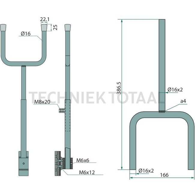 GRANIT Spiegelhouder - 6549900012 | Ø: 16 mm | Plaats: buis 16 mm