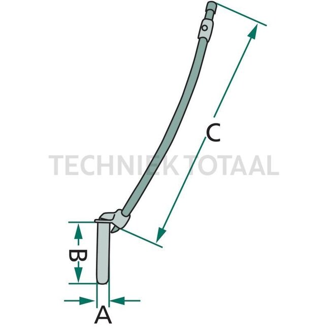 GRANIT Hitch pin - 20013002 | Version: Gebogen | A: 31 mm | B: 150 mm | C: 560 mm