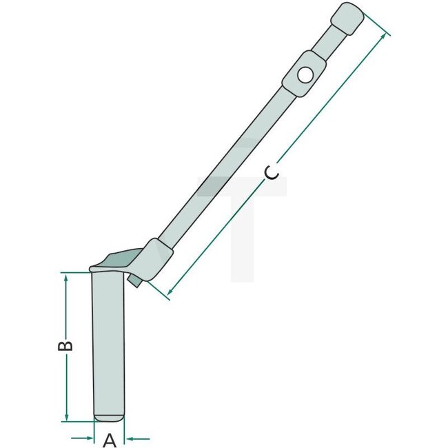 GRANIT Hitch pin - 20013088 | Version: Gerade | A: 33 mm | B: 150 mm | C: 250 mm