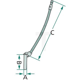 GRANIT Koppelingspen Ø 31 mm, 150 mm, 630 mm, gebogen