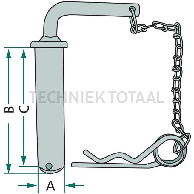 GRANIT Hitch pin - 20013124, 20013124 | Version: Gerade | A: 32 mm | B: 145 mm | C: 135 mm | Menke no.: 22999