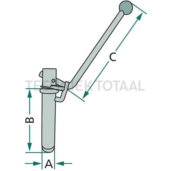 GRANIT Hitch pin - 20013111, 420013-111 | Version: Kippverriegelung | A: 31 mm | B: 145 mm | C: 500 mm