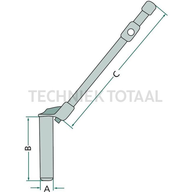 GRANIT Hitch pin - 20013111, 420013-111 | Version: Kippverriegelung | A: 31 mm | B: 145 mm | C: 500 mm