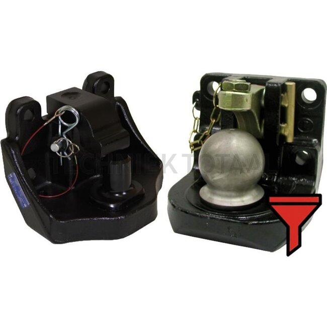 ROCKINGER Flange hitch Without sensor - 787855B40300, G312500071013, RO855B40301 | Lock: Automatic bolt | Hole pattern: 140 x 80 mm | Load capacity: 2000 kg | D-value: 82 kN | Hole: M17 mm | No. of holes: 4 | Colour: Black | Connecting pin: 30,6 mm | Description: C