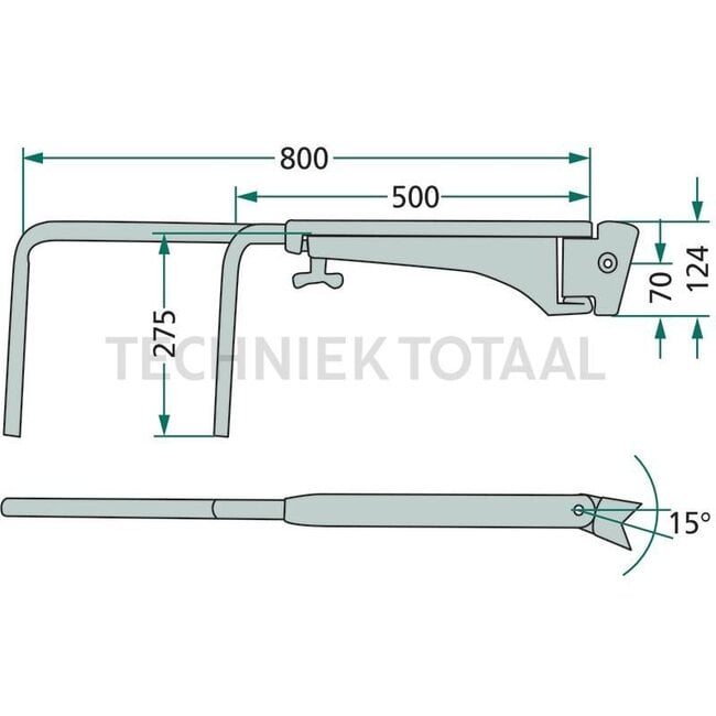 GRANIT Telescopische spiegelhouder links 500 - 800 mm Case IH, Steyr | 1-34-677-082