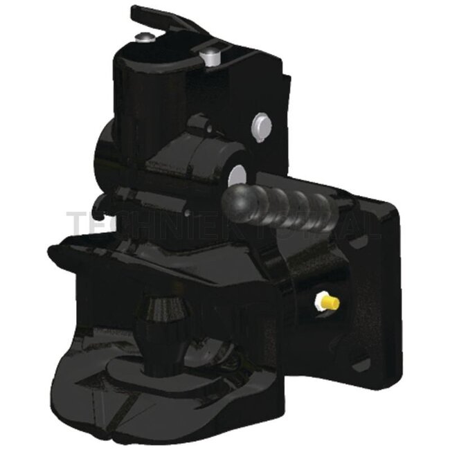 ROCKINGER Flange hitch Without sensor - 787865B30300, RO865B30301 | Lock: Automatic bolt | Hole pattern: 120 x 55 mm | Load capacity: 1500 kg | D-value: 50 kN | Hole: M15 mm | No. of holes: 4 | Colour: Black | Connecting pin: 38 mm | Description: Cylindrical coupli