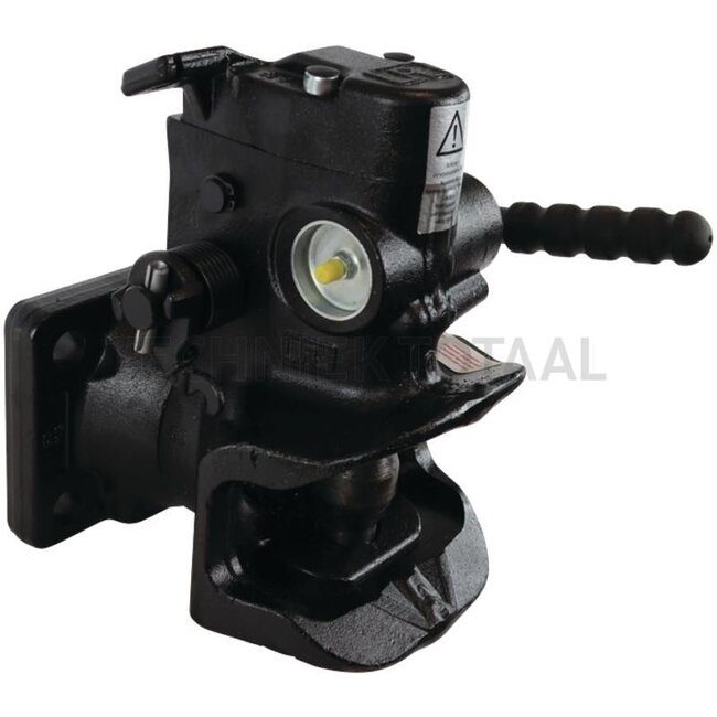 ROCKINGER Flanschkupplung ohne Sensor - 787865B40300, RO865B40301 | Verriegelung: Bolzen automatisch | Kuppelbolzen: 38 mm | Lochbild: 140 x 80 mm | Bohrung: M17 mm | Stützlast: 2000 kg | D-Wert: 82 kN | Farbe: Schwarz | Anzahl Löcher: 4 | Zugöse: DIN 11026  40 mm,
