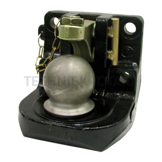 Scharmüller Ball hitch - 77700670040, 0.670.04.0-A02, 00.670.04.0-A02 | Lock: ball 80 | Hole pattern: 140 x 80 mm | Load capacity: 3000 kg | D-value: 97,1 kN | Hole: M20 mm | Pivoting range: 30° | No. of holes: 4 | Colour: Black | Overhang: 287 mm