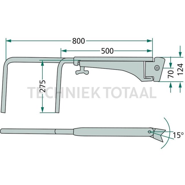 GRANIT Telescopische spiegelhouder rechts - 65402090, 1-34-677-083, 8HG 501 257-042, 1-35-677-083 | Lengte min.-max.: 500 - 800 mm | Plaats: rechts