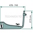 GRANIT Mirror holder long 472-733 x 27,5 mm, rod Ø 22 mm Fendt | G515810150010