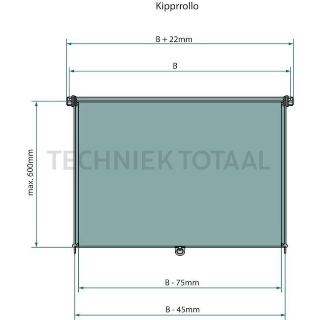 GRANIT Rolzonwering met geleidebeugels - 654960018 | Uitvoering: ondoorzichtig | Breedte B: 1000 mm | Hoogte: 600 mm