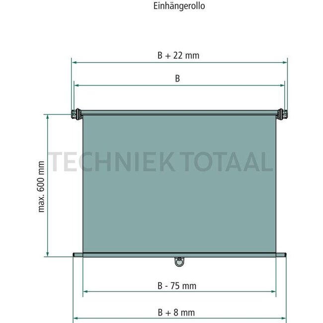 GRANIT Einhängerollo 900 x 600 mm, blickdicht