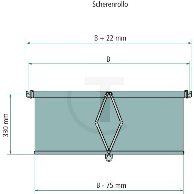 GRANIT Scherenrollo - 654960004 | Ausführung: blickdicht | Breite B: 450 mm | Höhe: 330 mm
