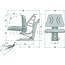 GRANIT Folding seat - 24000077, YP1 | Technical data: ● Suspension seat with suspension adjustment for weights from 50 kg to 120 kg., ● Suspension stroke, suspension 80 mm with double-acting shock absorber, ● Longitudinal adjustment with guides: Adjustment range