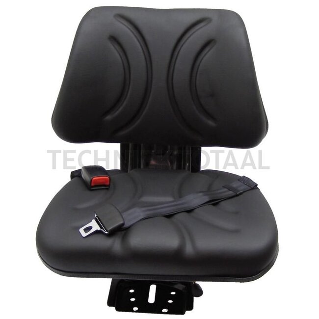 GRANIT zitting - 24000088, ST11G+STATICSAFETYBELT | Technische gegevens: • Geveerde zitting met veerinstelling voor een gewicht van: 50 tot 120 kg, • Veerweg: 80 mm, vering met dubbelwerkende schokdemper, • Lengteverstelling met geleiderails: instelbereik 150 mm