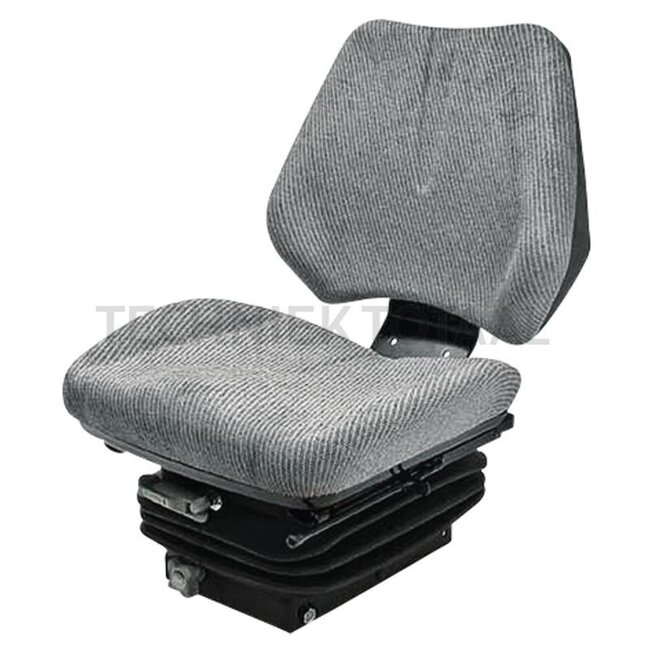 GRANIT Seat - 24000023, STPLUSV42GREYCLOTH | Technical data: - Sprung seat with suspension adjustment for weights from 50 kg to 120 kg, - Suspension travel 100 mm, - Suspension with hydraulic shock absorber, - Length adjustment with guide rails, - Adjustment ran
