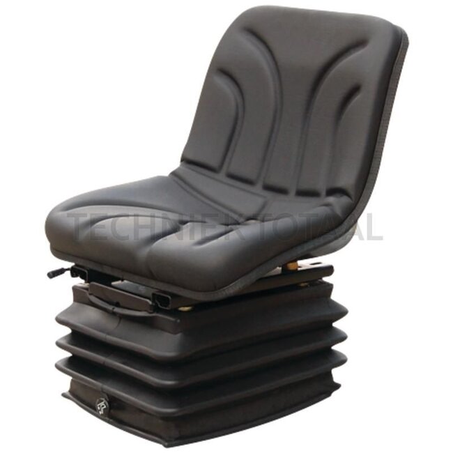 GRANIT Seat - 240920035, STPLUSGC12 | Technical data: - Air-sprung with 12 volt compressor - Sprung seat with suspension adjustment for weights from 50 kg to 130 kg, ● Suspension stroke 100 mm, suspension with hydraulic shock absorber, ● Longitudinal adjustment
