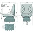 GRANIT Seat - 240920037, STPLUSV42AIR/BLACKPVC | Technical data: Air-sprung seat with adjustment for weights from 100 kg to 130 kg, ● Suspension stroke 100 mm, ● Longitudinal adjustment with guide rails 250 mm, ● Adjustment range 150 mm in steps of 15 mm, ● Seat