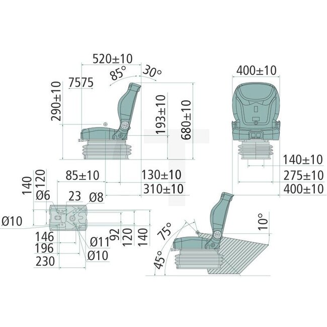 GRANIT Zitkussen comfort smalspoor - 240920224
