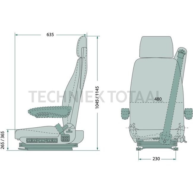 GRAMMER Zitting Arizona Basic MSG90.3G - 2401040672, 1040672 | Zittingtype: MSG90.3G | Ophanging: luchtgeveerd | Bekledingstype: Stof | Spoormaat: 320 mm | Zittingbreedte: 480 mm | Gordelsysteem: Ja | Boordspanning: 24 V | Codering: ARIZONA | Passend voor: MAN |
