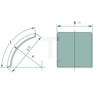 GRANIT Spatbord kort kunststof 450 x 700 mm, radius 670 mm, zonder houder
