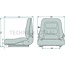 GRAMMER Forklift seat B12 - 2401127771, 3244331001, 3244331000, 3244331002, 3244331011, 3244331035, 1127771, 1127771GAG, 1264331007 | Seat type: B12 | Suspension: Mechanical | Upholstery type: PVC | Seat contact switch: Yes | Track gauge: 328 mm | Seat width: 480